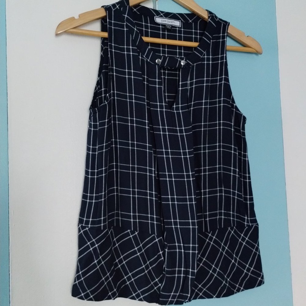Eden Society Plaid Sleeveless Top - Picture 3 of 5